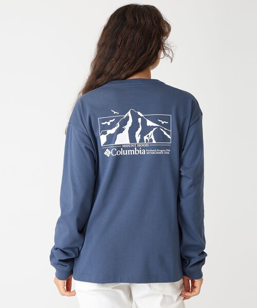 tシャツ Columbia／ロマビスタ グラフィック ロングスリーブ Tシャツ／コロンビア／吸湿・速乾／UVカット／長袖Tシャツ／バックプリント／リラ Columbia／ロマビスタ グラフィック ロングスリーブ Tシャツ