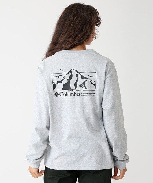 tシャツ Columbia／ロマビスタ グラフィック ロングスリーブ Tシャツ／コロンビア／吸湿・速乾／UVカット／長袖Tシャツ／バックプリント／リラ Columbia／ロマビスタ グラフィック ロングスリーブ Tシャツ