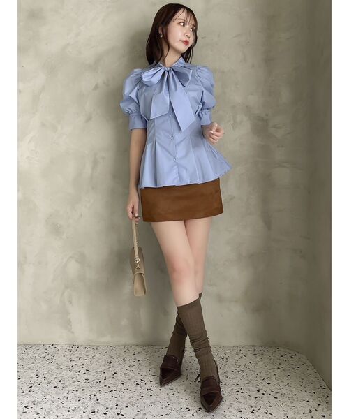 dazzlin（ダズリン）の「ペプラムタックボウタイブラウス（シャツ/ブラウス・レディース・オフホワイト/ブルー/ピンク/イエロー/その他1・FREE）」の10枚目の写真