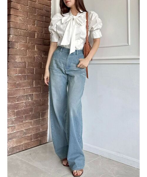 dazzlin（ダズリン）の「ペプラムタックボウタイブラウス（シャツ/ブラウス・レディース・オフホワイト/ブルー/ピンク/イエロー/その他1・FREE）」の16枚目の写真