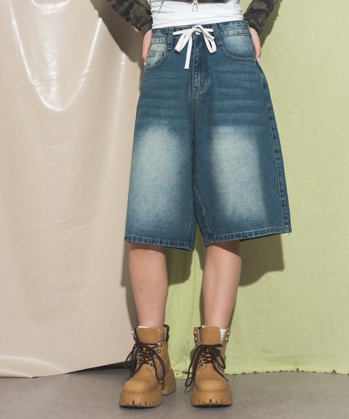 【PERSTEP】★25SS★デニム ハーフパンツ ブラック ステッチハーフパンツ – WEGO ONLINE STORE