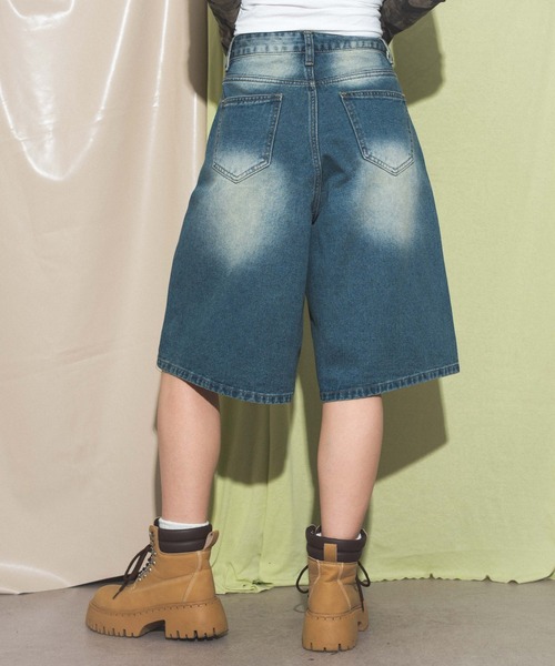 dispark（ディスパーク）の「DISPARK/ブラストデニムハーフパンツ（デニムパンツ・レディース・ライトインディゴブルー/インディゴブルー/ブラック・MEDIUM/LARGE）」の5枚目の写真