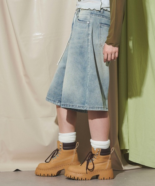 dispark（ディスパーク）の「DISPARK/ブラストデニムハーフパンツ（デニムパンツ・レディース・ライトインディゴブルー/インディゴブルー/ブラック・MEDIUM/LARGE）」の20枚目の写真