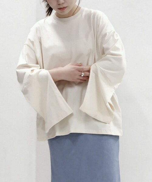 BASERANGE(ベースレンジ)の「Baserange/ベースレンジ HARBOUR LONG SLEEVE TEE / TOHAL-RC-SP25 / ロングスリーブTシャツ(Tシャツ/カットソー・レディース・ホワイト・X-SMALL)」の4枚目の写真