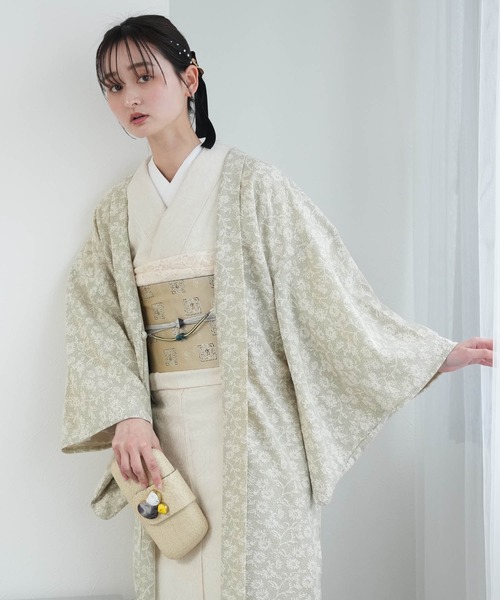 ふりふ　デザイン着物　大きめ　ピスタチオグリーン　裄長め　大正浪漫 ふりふ デザイン着物 大きめ ピスタチオグリーン 裄長め 大正浪漫