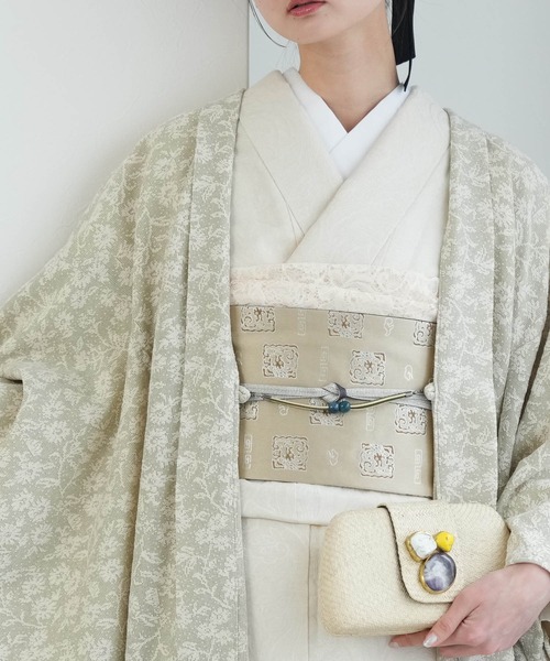 utatane（ウタタネ）の「羽織 レース ニコアンティーク モザイクフラワー ピスタチオ 日本製（着物・レディース・ライトグリーン・FREE）」の3枚目の写真