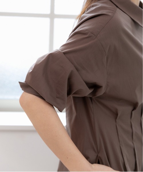 PREFERIR（プレフェリール）の「シャツワンピース長袖/バックリボン/M..Lツーサイズ（シャツワンピース・レディース・ブラウン/グリーン/ネイビー・MEDIUM/LARGE）」の14枚目の写真