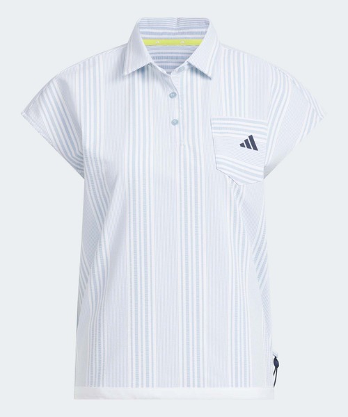 1piu1uguale3 GOLF フリル　フレンチスリーブ　シャツ　ポロシャツ 1PIU1UGUALE3 GOLF - 【MID SUMMER COLLECTION】 SS POLO STRIPE