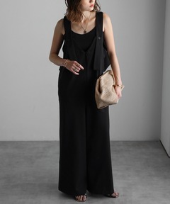 AP STUDIO ホップクロスオールインワン ベージュ キーネック 38 L AP STUDIO ホップクロスオールインワン ベージュ キーネック 38 L