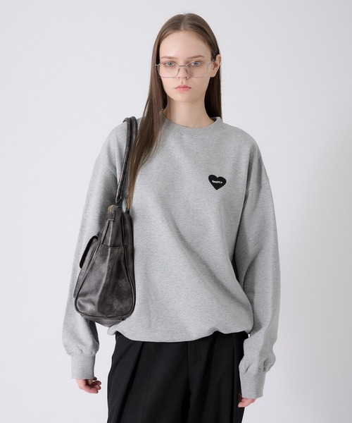 ONCILY(オンシェリー)の「HEART LOGO DRAW CODE SWEAT / ハートロゴドローコードスウェット(スウェット・メンズ・杢グレー/ブラック/ネイビー・SMALL/MEDIUM/LARGE)」の21枚目の写真