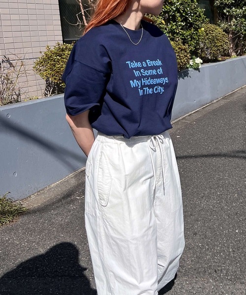 セール】立体ロゴプリントオーバーサイズ半袖Tシャツ（Tシャツ