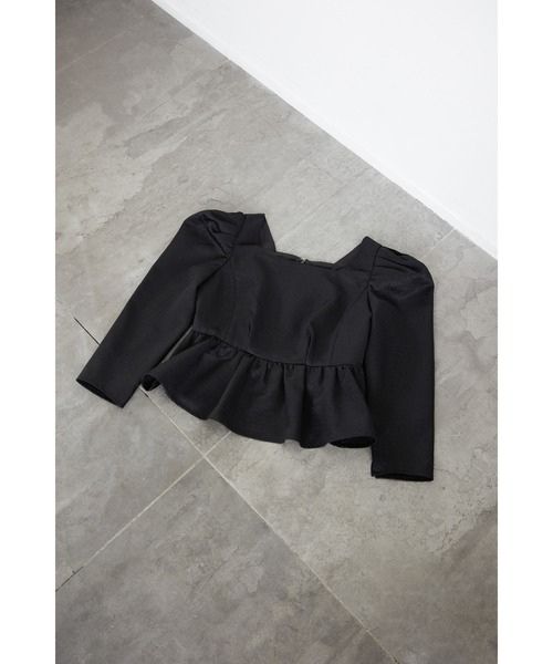 トップス Herlipto Volume Sleeve Jacquard Top Volume Sleeve Jacquard Top（Tシャツ/カットソー）｜Her lip to（ハー
