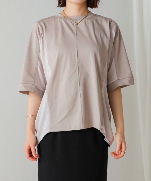Bou Jeloud(ブージュルード)の「Wシルケットアシンメジッププルオーバー(Tシャツ/カットソー・レディース・ライム/グレー/ブラック・FREE)」の19枚目の写真