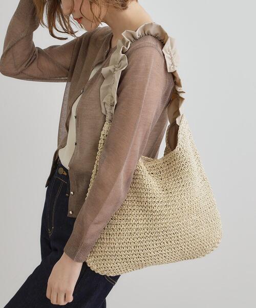 grove（グローブ）の「◆フリルギャザーペーパーワンショルダー（ショルダーバッグ・レディース・ライトベージュ/ダークグレー/ブラック・00）」の3枚目の写真