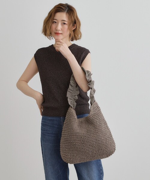 grove（グローブ）の「◆フリルギャザーペーパーワンショルダー（ショルダーバッグ・レディース・ライトベージュ/ダークグレー/ブラック・00）」の22枚目の写真