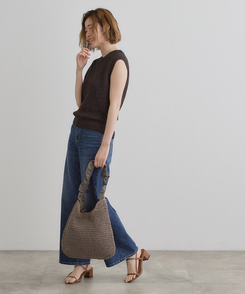 grove（グローブ）の「◆フリルギャザーペーパーワンショルダー（ショルダーバッグ・レディース・ライトベージュ/ダークグレー/ブラック・00）」の21枚目の写真