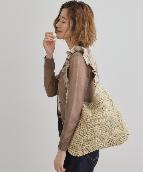 grove（グローブ）の「◆フリルギャザーペーパーワンショルダー（ショルダーバッグ・レディース・ライトベージュ/ダークグレー/ブラック・00）」の20枚目の写真