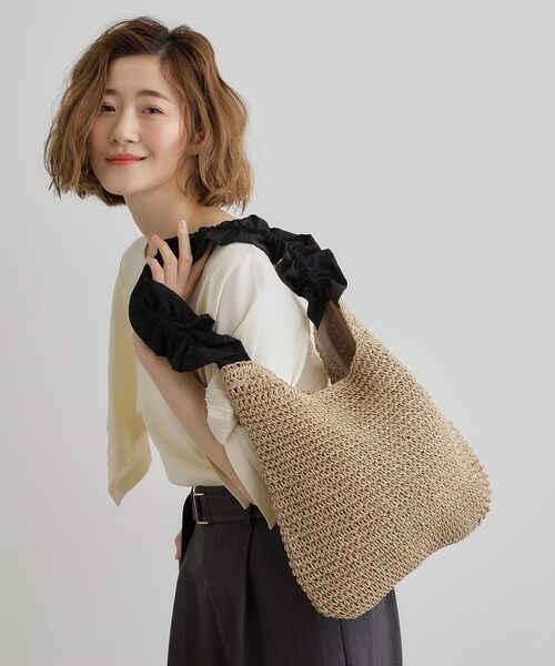 grove（グローブ）の「◆フリルギャザーペーパーワンショルダー（ショルダーバッグ・レディース・ライトベージュ/ダークグレー/ブラック・00）」の18枚目の写真