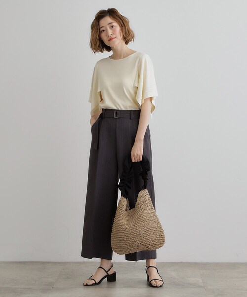 grove（グローブ）の「◆フリルギャザーペーパーワンショルダー（ショルダーバッグ・レディース・ライトベージュ/ダークグレー/ブラック・00）」の17枚目の写真