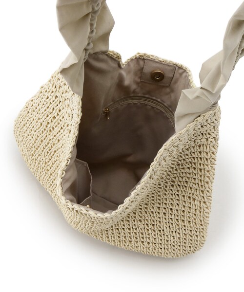 grove（グローブ）の「◆フリルギャザーペーパーワンショルダー（ショルダーバッグ・レディース・ライトベージュ/ダークグレー/ブラック・00）」の9枚目の写真