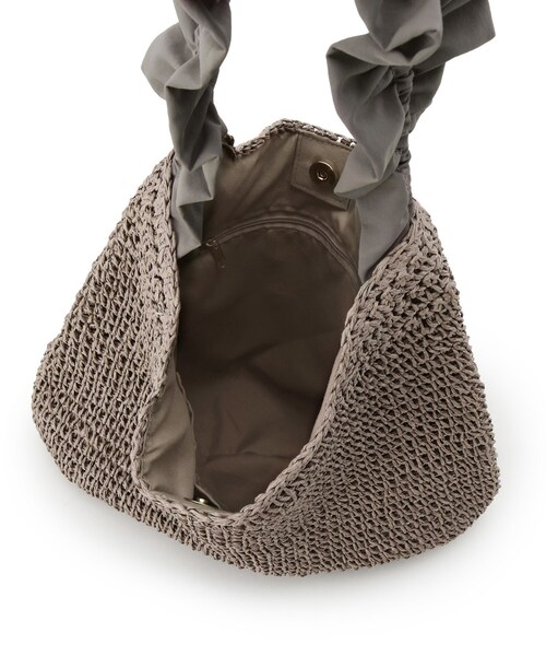 grove（グローブ）の「◆フリルギャザーペーパーワンショルダー（ショルダーバッグ・レディース・ライトベージュ/ダークグレー/ブラック・00）」の8枚目の写真