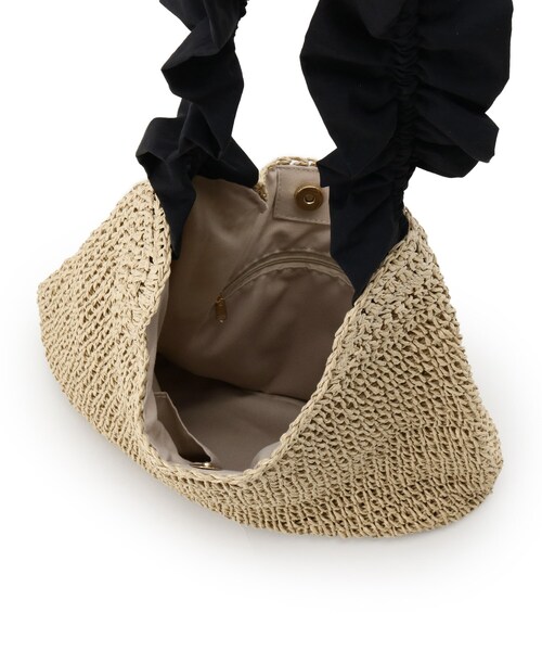 grove（グローブ）の「◆フリルギャザーペーパーワンショルダー（ショルダーバッグ・レディース・ライトベージュ/ダークグレー/ブラック・00）」の7枚目の写真