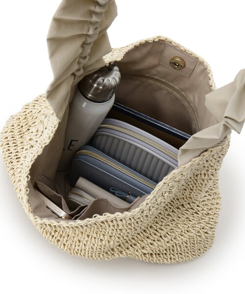 grove（グローブ）の「◆フリルギャザーペーパーワンショルダー（ショルダーバッグ・レディース・ライトベージュ/ダークグレー/ブラック・00）」の6枚目の写真