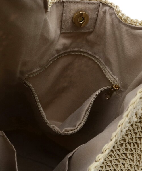 grove（グローブ）の「◆フリルギャザーペーパーワンショルダー（ショルダーバッグ・レディース・ライトベージュ/ダークグレー/ブラック・00）」の5枚目の写真