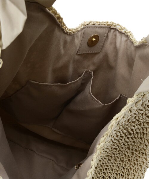 grove（グローブ）の「◆フリルギャザーペーパーワンショルダー（ショルダーバッグ・レディース・ライトベージュ/ダークグレー/ブラック・00）」の4枚目の写真