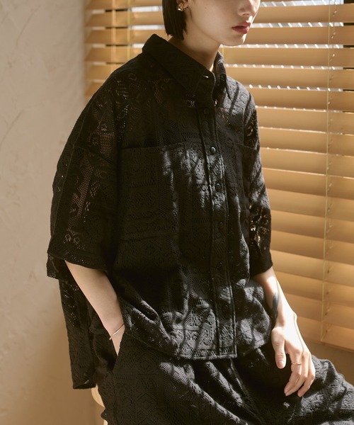 Noia（ノイア）の「レース 半袖シャツ（シャツ/ブラウス）」 - WEAR