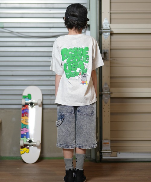 DC SHOE ディーシースケートボードスケボーTシャツジュニアキッズレディース DC ディーシー キッズ Tシャツ 半袖 8ボール バックプリント