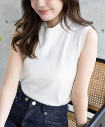 CLEAR BASIC | ミラノリブノースリーブニットトップス [着回し力抜群 オフィスカジュアル]≪SS新作≫(ニット/セーター)