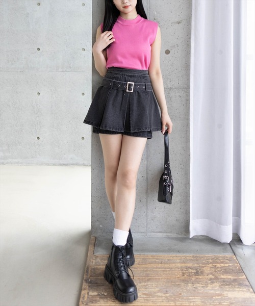 CLEAR BASIC（クリアベーシック）の「ミラノリブノースリーブニットトップス [着回し力抜群 オフィスカジュアル]≪SS新作≫（ニット/セーター・レディース・ピンク/レモンイエロー/ブルー/オフホワイト/ブラック/グレー系その他/グレー/ブラウン/ボルドー・F）」の20枚目の写真