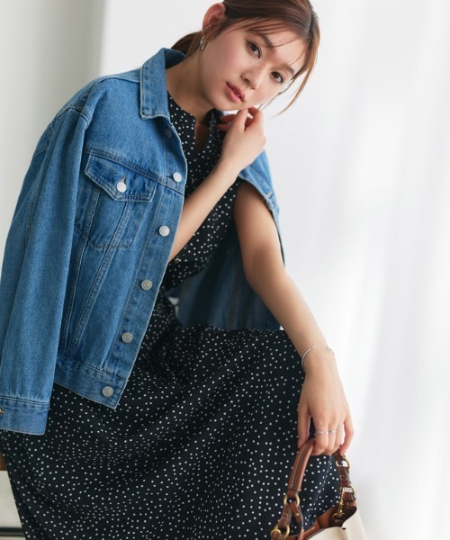 Pierrot(ピエロ)の「ピンタックデザインドットワンピース(ワンピース・レディース・ブラック/ネイビー・L/M/PM)」の9枚目の写真