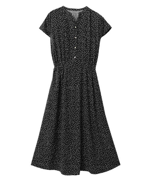 Pierrot(ピエロ)の「ピンタックデザインドットワンピース(ワンピース・レディース・ブラック/ネイビー・L/M/PM)」の12枚目の写真