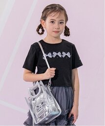 アナスイミニ 今期リボン刺繍 半袖 短丈Tシャツ カットソー 黒 150 ANNA SUI mini｜アナスイ・ミニ（キッズ）のトップス（リボン