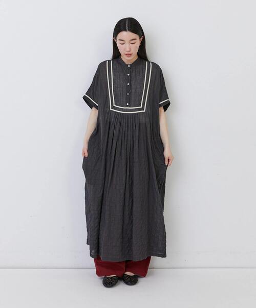 conges payes ADIEU TRISTESSE（コンジェ ペイエ アデュートリステス）の「コードトリミングコットンシャーリングワンピース（ワンピース・レディース・ホワイト系その他/ブルー系その他/グレー系その他・38）」の11枚目の写真