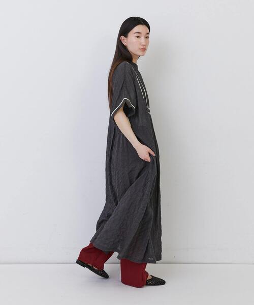 conges payes ADIEU TRISTESSE（コンジェ ペイエ アデュートリステス）の「コードトリミングコットンシャーリングワンピース（ワンピース・レディース・ホワイト系その他/ブルー系その他/グレー系その他・38）」の12枚目の写真