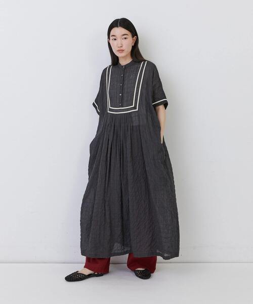 conges payes ADIEU TRISTESSE（コンジェ ペイエ アデュートリステス）の「コードトリミングコットンシャーリングワンピース（ワンピース・レディース・ホワイト系その他/ブルー系その他/グレー系その他・38）」の14枚目の写真