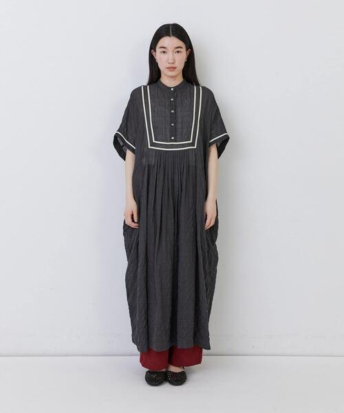 conges payes ADIEU TRISTESSE（コンジェ ペイエ アデュートリステス）の「コードトリミングコットンシャーリングワンピース（ワンピース・レディース・ホワイト系その他/ブルー系その他/グレー系その他・38）」の15枚目の写真