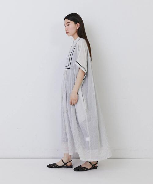 conges payes ADIEU TRISTESSE（コンジェ ペイエ アデュートリステス）の「コードトリミングコットンシャーリングワンピース（ワンピース・レディース・ホワイト系その他/ブルー系その他/グレー系その他・38）」の19枚目の写真