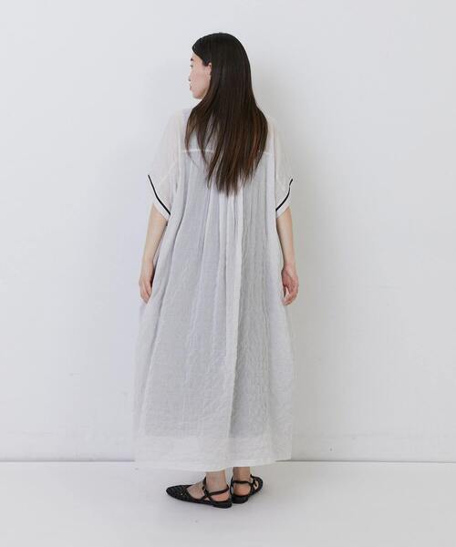 conges payes ADIEU TRISTESSE（コンジェ ペイエ アデュートリステス）の「コードトリミングコットンシャーリングワンピース（ワンピース・レディース・ホワイト系その他/ブルー系その他/グレー系その他・38）」の20枚目の写真