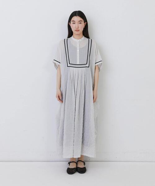 conges payes ADIEU TRISTESSE（コンジェ ペイエ アデュートリステス）の「コードトリミングコットンシャーリングワンピース（ワンピース・レディース・ホワイト系その他/ブルー系その他/グレー系その他・38）」の22枚目の写真