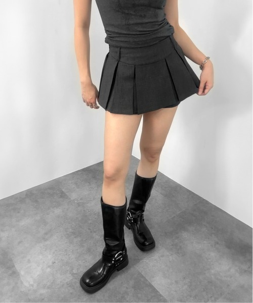 PLATZ PLA ブラック プリーツスカート PLATZ PLA ブラック プリーツスカート PLATZ PLA ブラック プリーツ