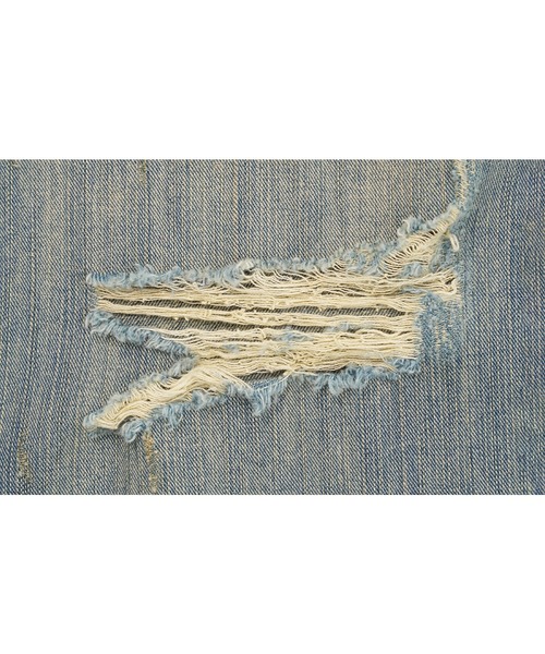 セール】ルーズフィット レトロブルー ダメージ加工 デニムパンツ