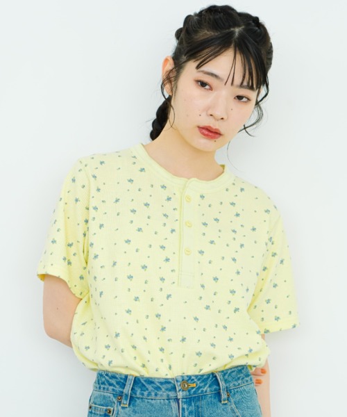 eLur（エラー）の「フラワーサーマルT（Tシャツ/カットソー・レディース・アイボリー/イエロー・FREE）」の2枚目の写真