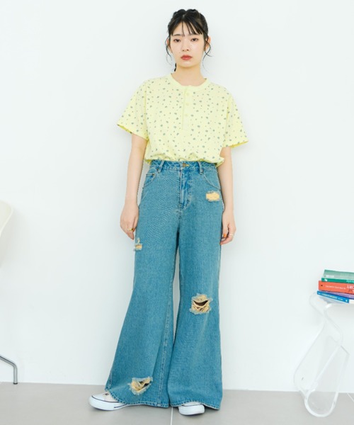 eLur（エラー）の「フラワーサーマルT（Tシャツ/カットソー・レディース・アイボリー/イエロー・FREE）」の14枚目の写真