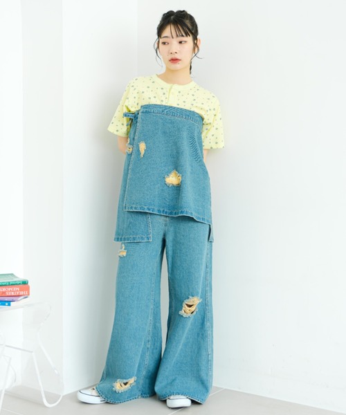 eLur（エラー）の「フラワーサーマルT（Tシャツ/カットソー・レディース・アイボリー/イエロー・FREE）」の15枚目の写真