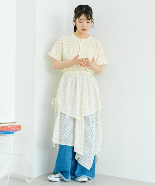 eLur（エラー）の「フラワーサーマルT（Tシャツ/カットソー・レディース・アイボリー/イエロー・FREE）」の6枚目の写真