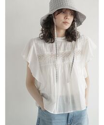 Cotton ruffle blouse